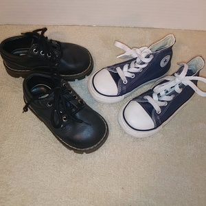 Set of 2 Infant leather Oxford and Converse shoes
